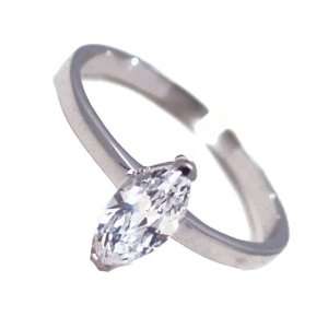  Hesperia Sterling Silver Cubic Zirconium Solitaire Ring 