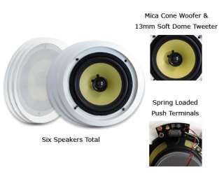 New 3 Pair 170W 8 In Wall/Ceiling Home Audio Speakers  
