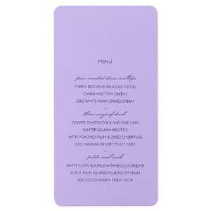  Violette Menu Card by BRIDES Magazine and Checkerboard 