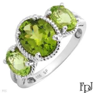  Brand New High Quality Ring With 4.25Ctw Genuine Peridots Made 