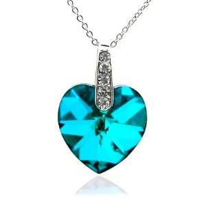 com CandyGem 925 Sterling Silver Genuine 1inch Turquoise Teal Crystal 