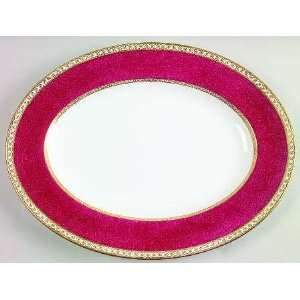  Wedgwood Ulander Powder Ruby Oval Serving Platter, Fine 