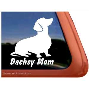    Dachsy Mom Vinyl Window Decal Weiner Dog Sticker Automotive
