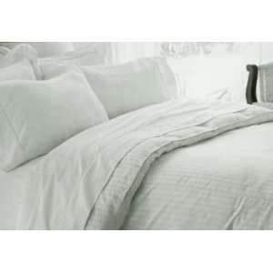   Cotton Damask Stripe Duvet Cover with 2 Pillow Shams