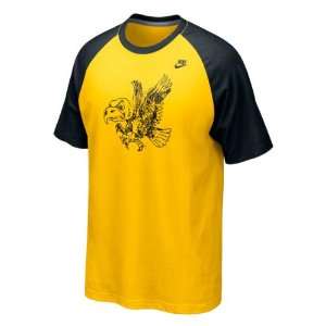   Gold Nike Raglan Vault Logo Tri Blend T Shirt