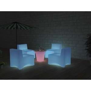  Vig Furniture Modern Led 5 Piece Conversation Set 4 Chairs 