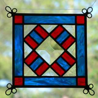 NEW Set of 4 Stained Glass Quilt Pattern Suncatcher 402  