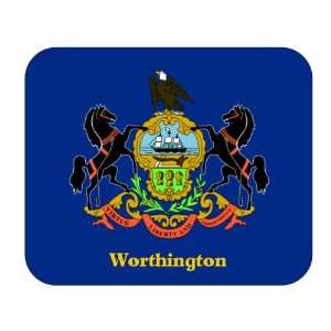  US State Flag   Worthington, Pennsylvania (PA) Mouse Pad 
