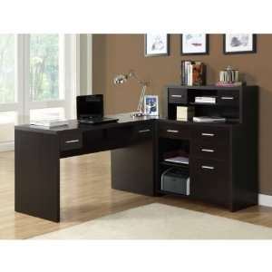 Hollow Core L Shaped Home Office Desk (Cappuccino) (30.75H x 47.25W 