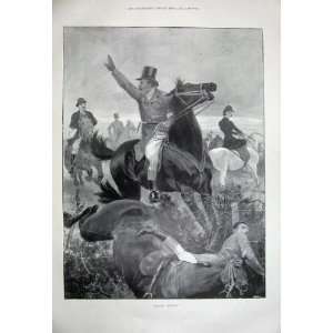   1899 Zoological Ibex Himalayas Horse Hunting Fall Man