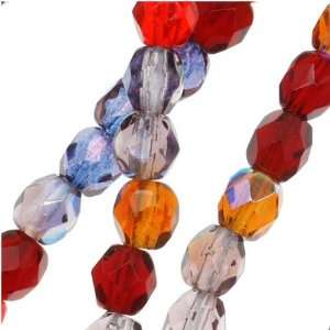   Glass Beads 4mm Round Vineyard Purple Red Mix (100)