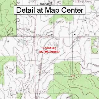   Topographic Quadrangle Map   Leesburg, Mississippi (Folded/Waterproof