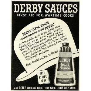  1943 Ad Derby Steak Sauce Wartime Cook Spices Meat Food 