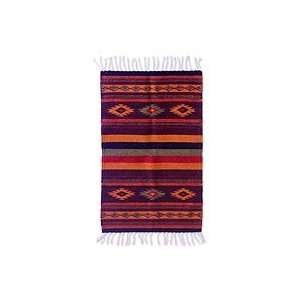  NOVICA Zapotec wool rug, Festival (2x3.5)