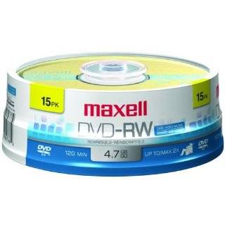 Maxell 635117 4.7 GB Rewritable DVD RW Spindle (15 Pack)