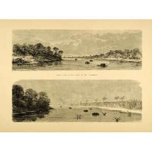  1875 Wood Engraving Sacramento Panorama View Huallaga 