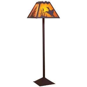  Mountain with Loon Mica Shade Floor Lamp