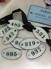 Vintage Style Locker Tags~French Enamel~Numbers~Ribbon~Oval~So shabby 