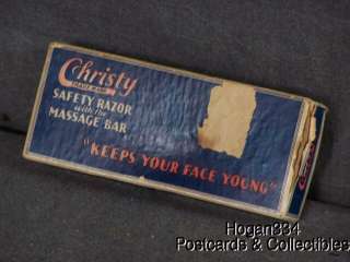 Vintage Christy Safety Razor w/ Massage Bar Pilot Model  