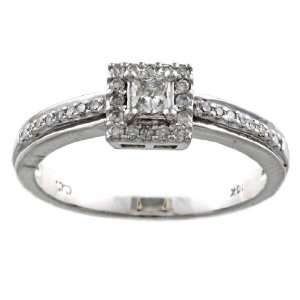   2ct Pave Princess Cut Diamond Engagement Ring (G H, I1 I2) Jewelry