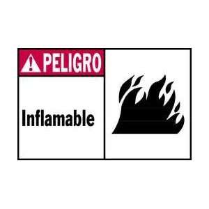 Danger Label Spanish Flammable,pk5   BRADY  Industrial 