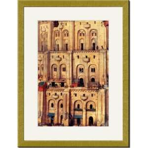  Gold Framed/Matted Print 17x23, Tower of Babel   Detail 