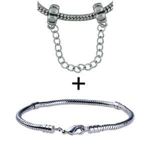  Metalwork Flowers Chain Linked Beads Bracelet Fits Pandora 