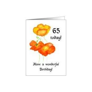  Icelandic Poppies 65th Birthday Card Card Toys & Games