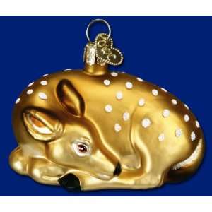 Old World Christmas glass fawn ornament 