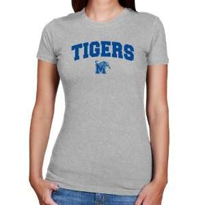  NCAA Memphis Tigers Ladies Ash Logo Arch Slim Fit T shirt 