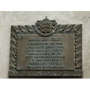 Memorial Plaque, in French, at Louis Joliets Home in Old Quebec City 