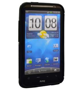 Black Hard Gel TPU Case Cover for HTC Inspire 4G Att  