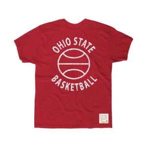 Ohio State Buckeyes Red Retro Brand I Love College Hoops Slub Knit T 
