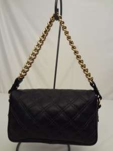 MARC JACOBS Black Quilted Leather HAND BAG Purse Gold Chain EXCELLENT 