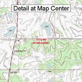  USGS Topographic Quadrangle Map   Terry NW, Mississippi 