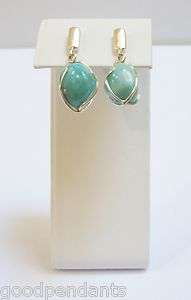NEW AA+ MARBLED FREE SHAPED LARIMAR STONES .925 SILVER EARRINGS 