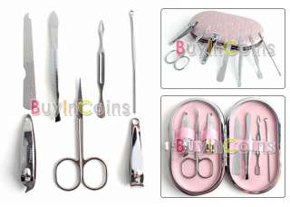 7Pcs Stainless Steel Nail Care Manicure Set Kit  