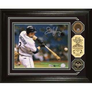 Evan Longoria Home Run Autographed Photomint w/ 24KT and Infield 