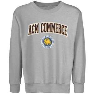 Texas A & M Commerce Lions Youth Logo Arch Applique Crew Neck Fleece 