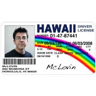  Superbad McLovin Hawaii Drivers License Refrigerator 