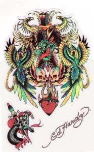 Sticker Ed Hardy Tattoo Skull Bird Snake  