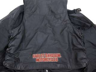 Harley Davidson Mens Black Leather Motorcycle Gear  Jacket, Vest 