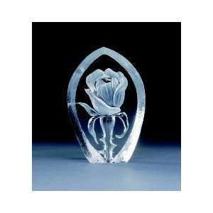  Rose Etched Crystal Sculpture by Mats Jonasson
