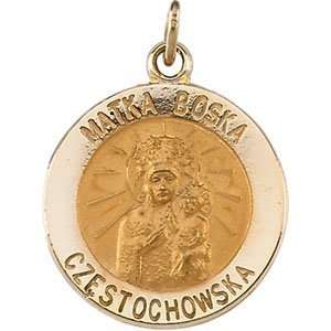  14k Gold Matka Boska Medal Jewelry