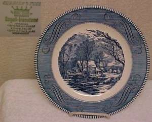 Royal China Currier & Ives Blue Dinner Plate 10  