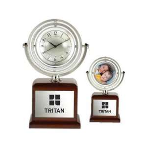 Interstellar   Clock on matte rosewood beveled base with picture frame 