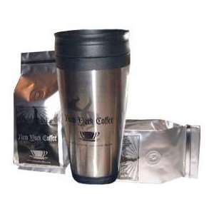 New York Coffee 4 1Lb Bags Introductory Offer w/ Thermal Mug  