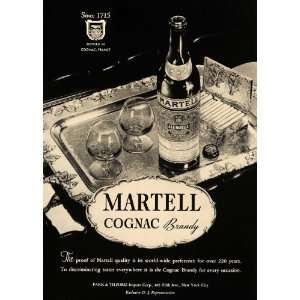  1936 Ad Martell Cognac Brandy Park Tilford Cigarettes 