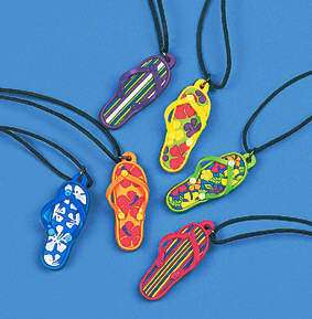 Flip Flop Hawaiian Sandals Necklace (1 dozen) Tiki Luau  