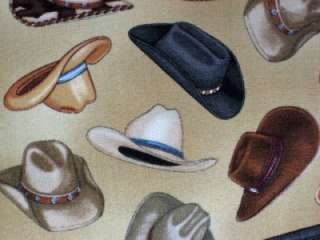 COTTON QUILT FABRIC KAUFMAN WESTERN COWBOY COWGIRL HATS  